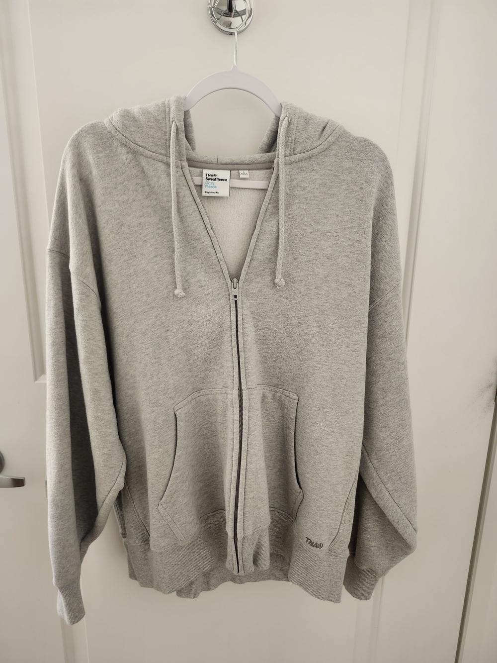 TNA Womens Light Gray Full-Zip Hoodie